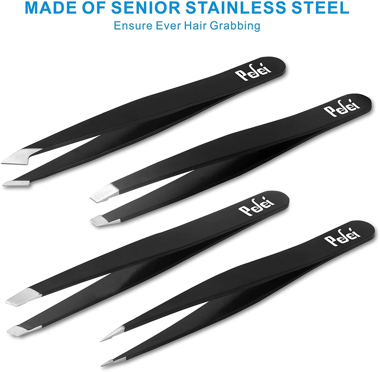 Tweezers Set - Professional Stainless Steel Tweezers for Hair Facial Splinter
