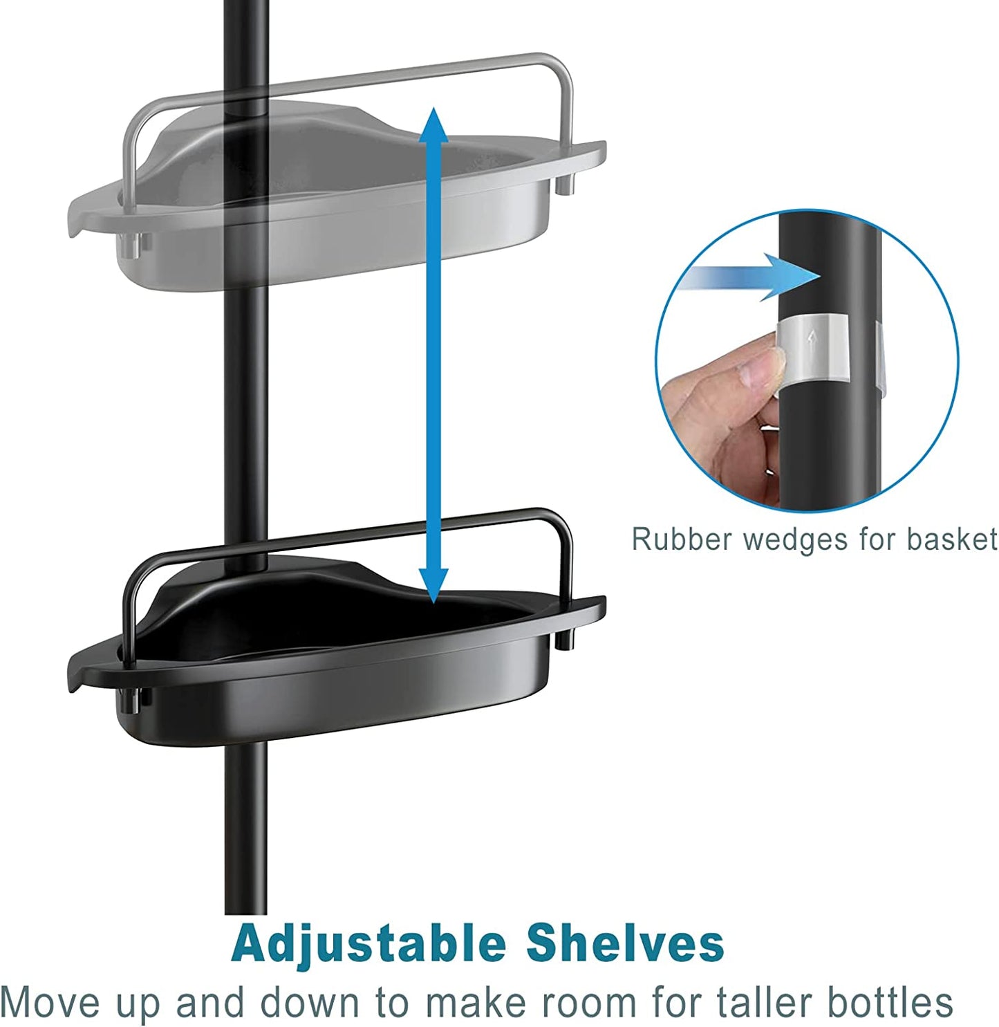 Bathroom Corner Caddy - Bathtub Storage Organizer for Shampoo Accessories
