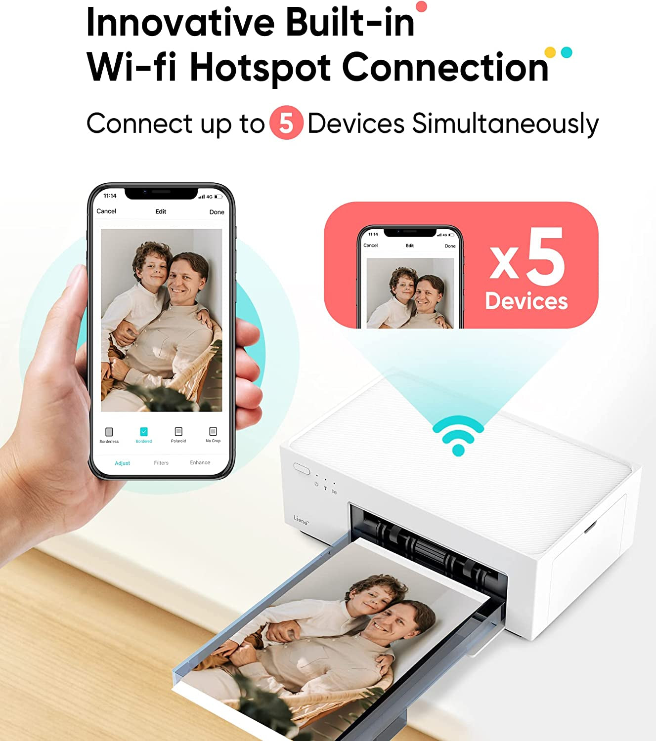 Photo Printer Full-Color Wi-Fi Picture Printer