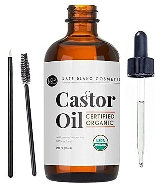 Cosmetics Castor Oil - Certified Organic 100% Pure Cold Pressed Hexane Free Stimulate Growth for Eyelashes