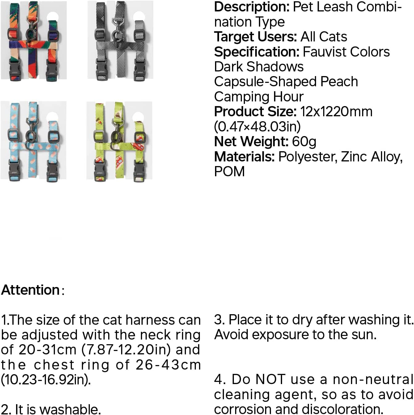 Cat Harness and Leash Set - Cats Escape Proof - Adjustable Harness