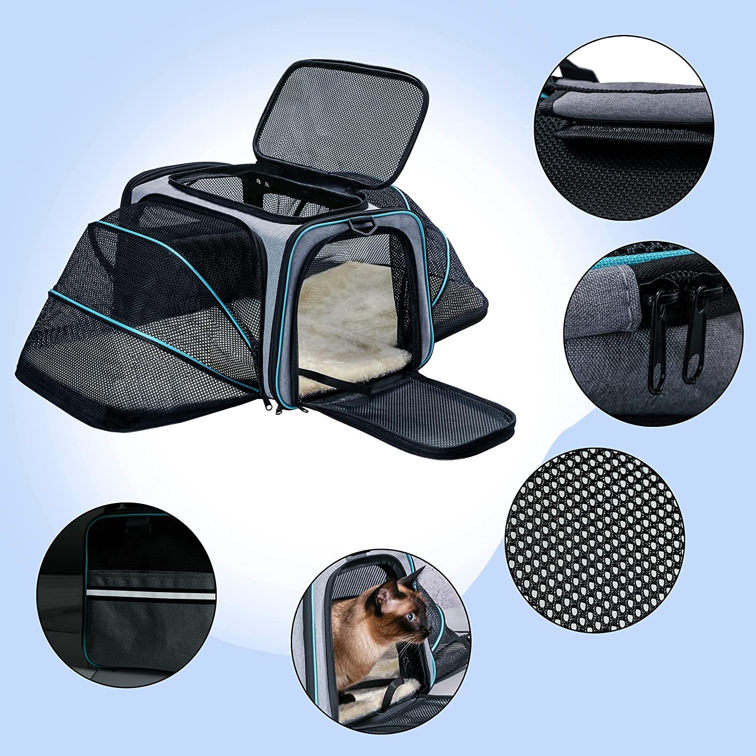 Pet Carrier - Airline Approved Expandable Soft-Sided Pet Carrier