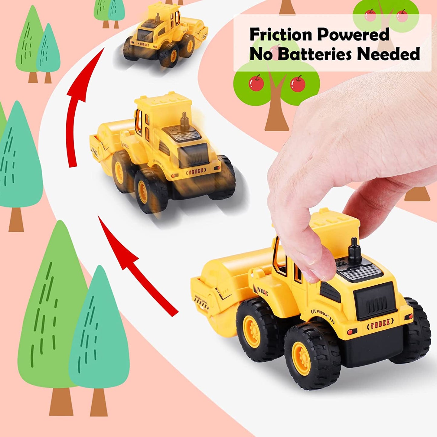 Toddlers Construction Toys - Friction Powered Construction Truck Toys Sand Toys Trucks