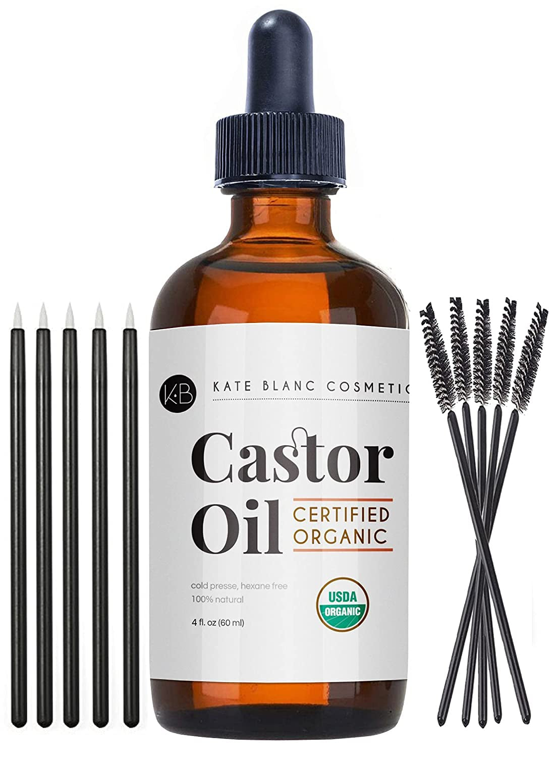 Cosmetics Castor Oil - Certified Organic 100% Pure Cold Pressed Hexane Free Stimulate Growth for Eyelashes