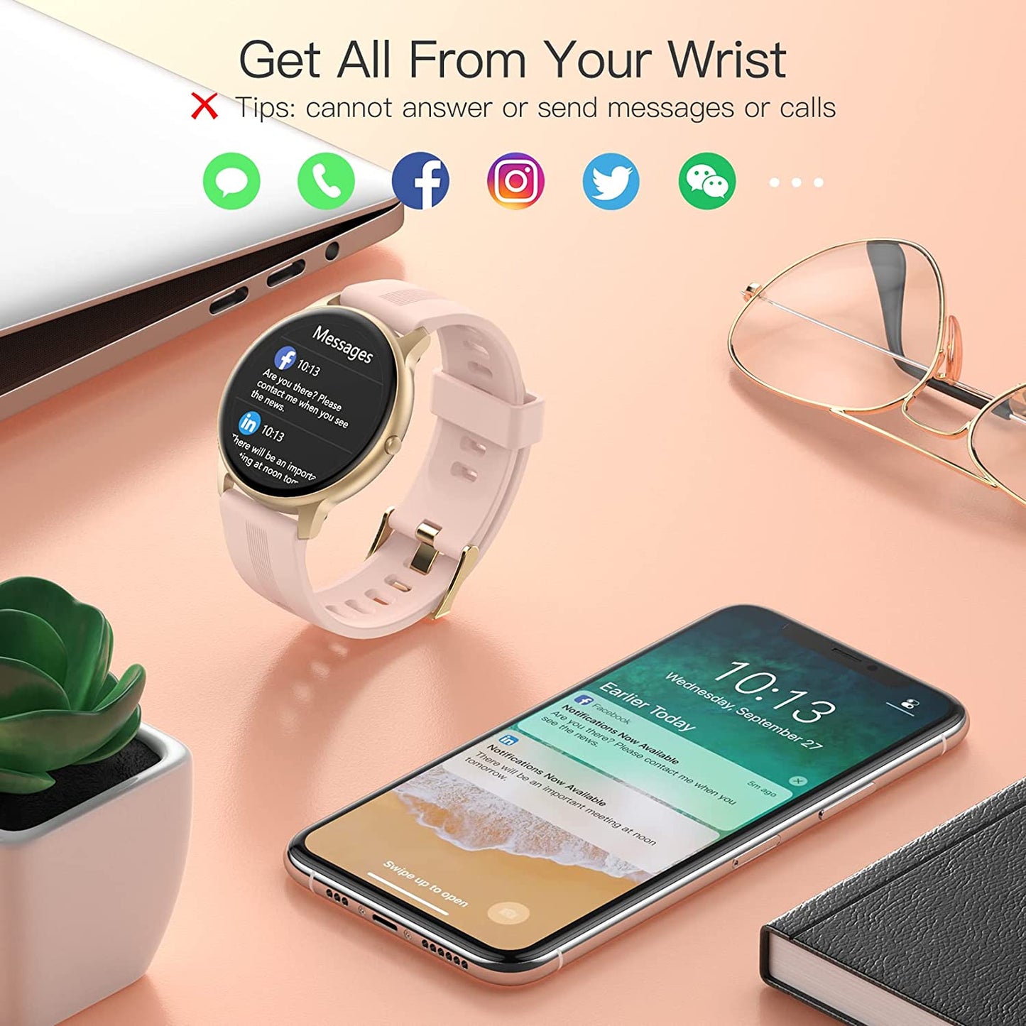 Android & iPhones Waterproof Smartwatch and Full Touch Screen