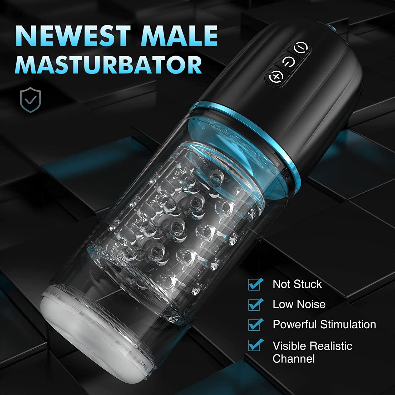 Masturbators - Male Toys With 7 Thrusting & Rotating 3D Realistic Sleeve Quiet Hands Free