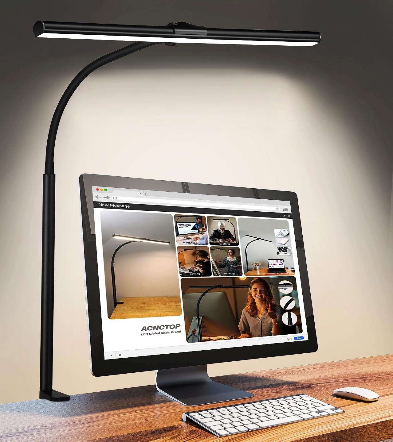 LED Desk Lamp - Home & Office Desk Clamp Light With 25 Adjustable Lighting Modes