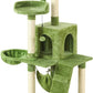 Cat Tree - Tall Cat Tower Scratch Post with Natural Sisal Rope and Hammock & Cradle