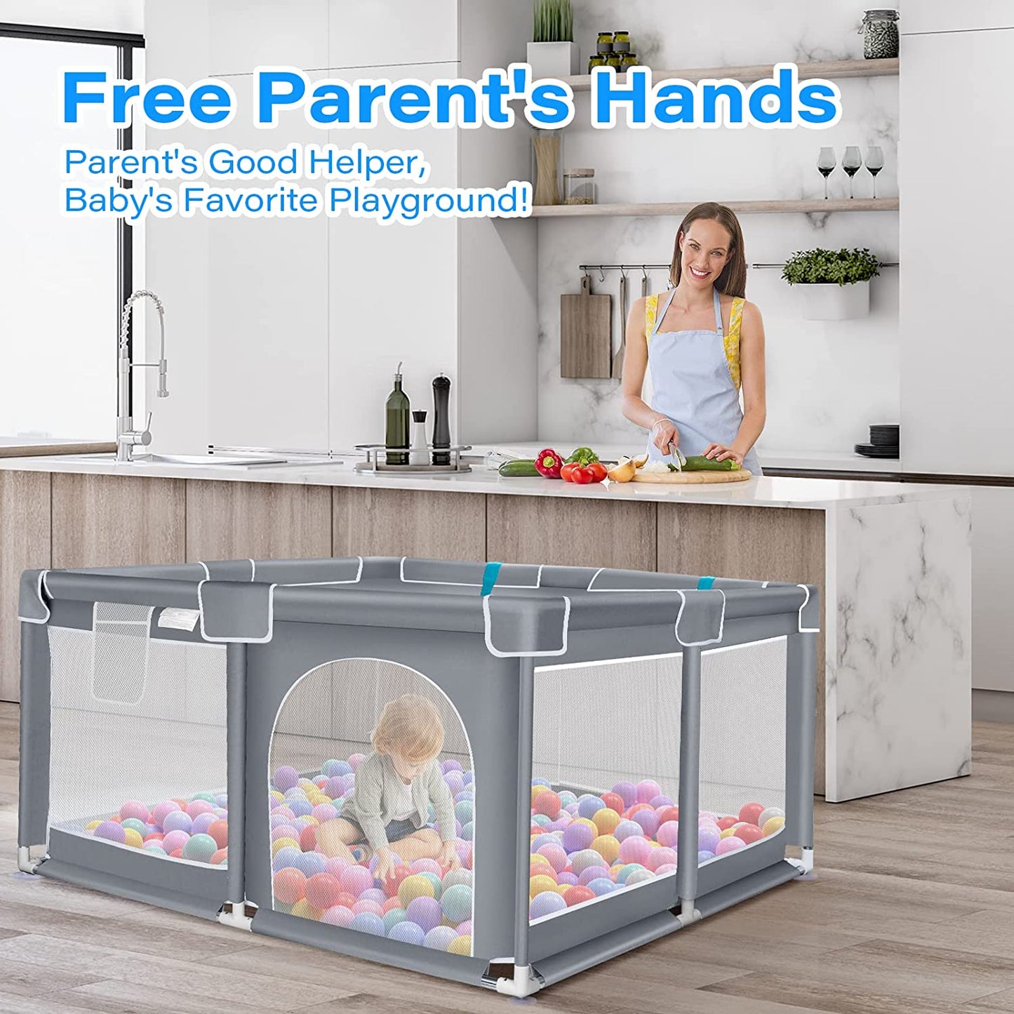 Baby Playpen for Toddler - Large Playard for Babies and Toddlers