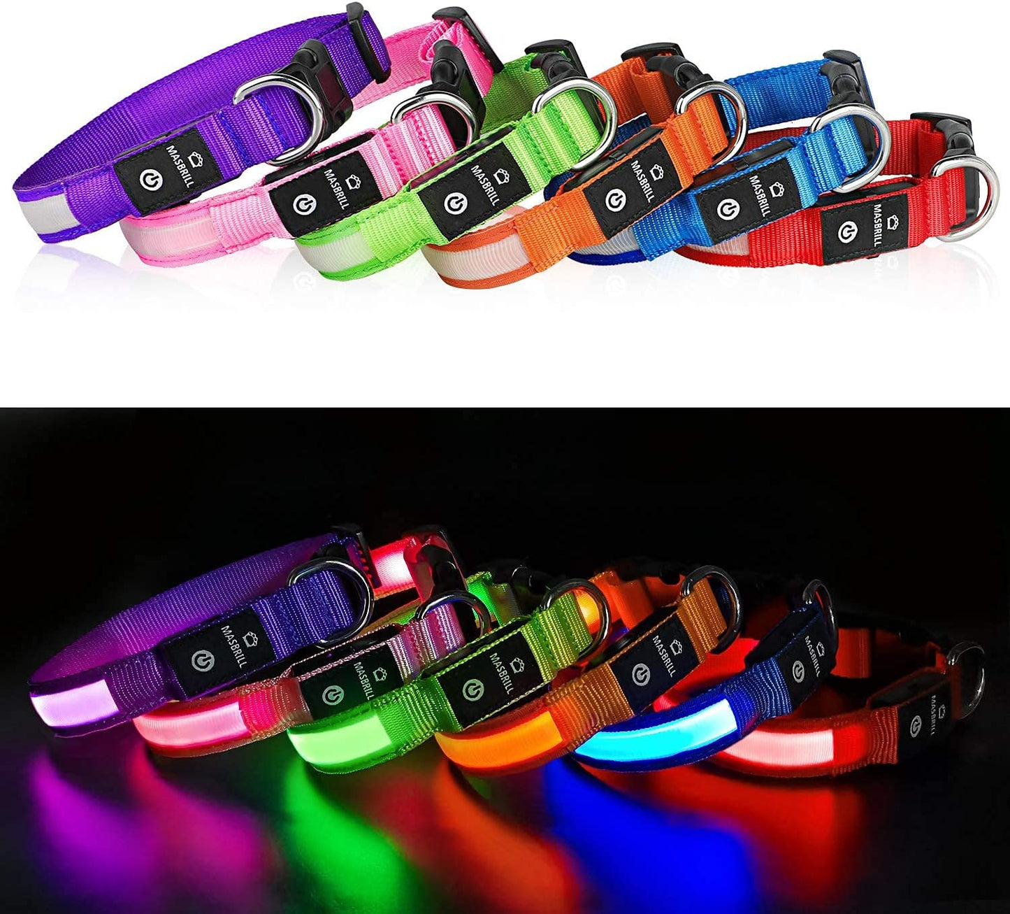 Dog Collars - Waterproof LED Rechargeable Dog Collar