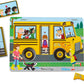 The Wheels on the Bus Toy Puzzle - Wooden School Bus Puzzle Toys for Kids and Toddlers
