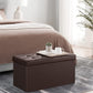 Folding Storage Ottoman Bench - Storage Chest with Flipping Lid 30 Inches
