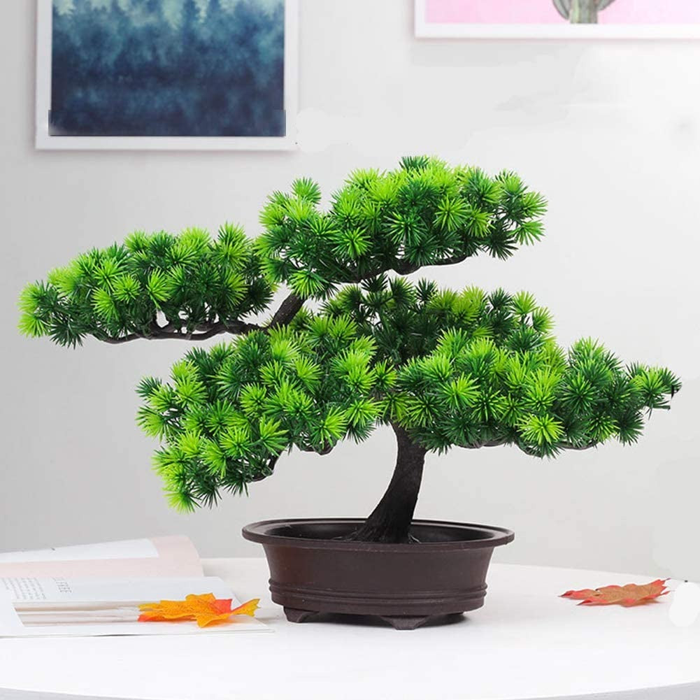 Artificial Bonsai Pine Tree Potted Plant Desk Display Fake Japanese Bonsai Plant