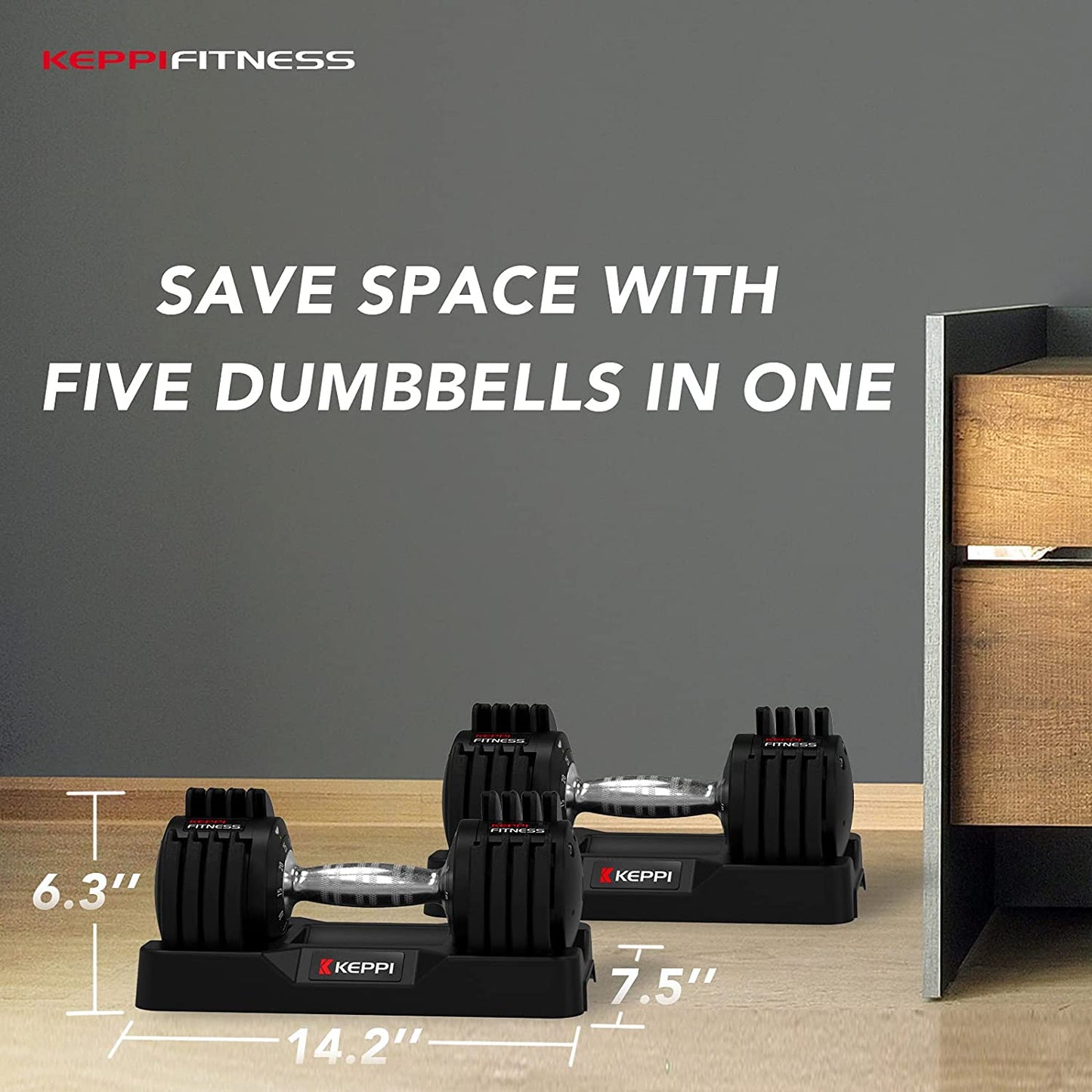 Adjustable 25 Lb Dumbbells Set with Anti-Slip Metal Handle