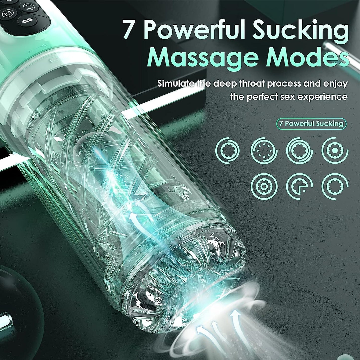 Automatic Male Masturbator - Male Toys with 3 Pump & 7 Rotating & 7 Licking & 7 Sucking Modes