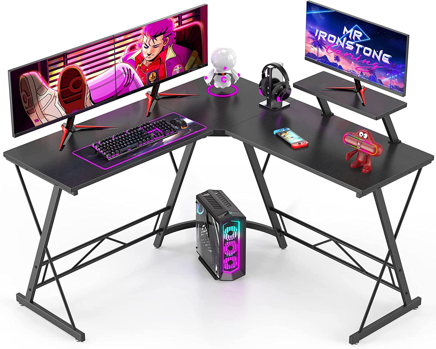 Computer Gaming Desk - Home Office Desk with Large Monitor Stand