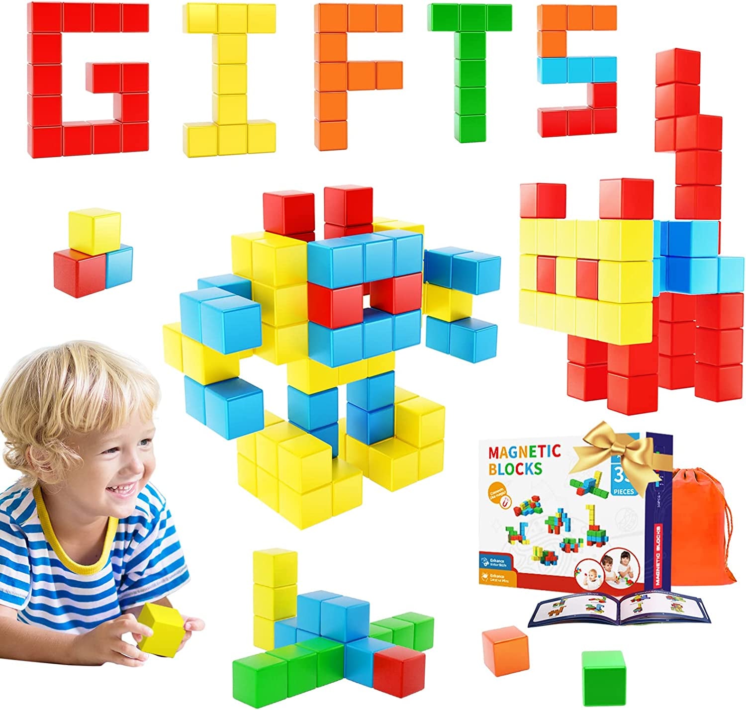 Magnetic Blocks Toddler Toys - Educational 3D Magnetic Cubes Toy