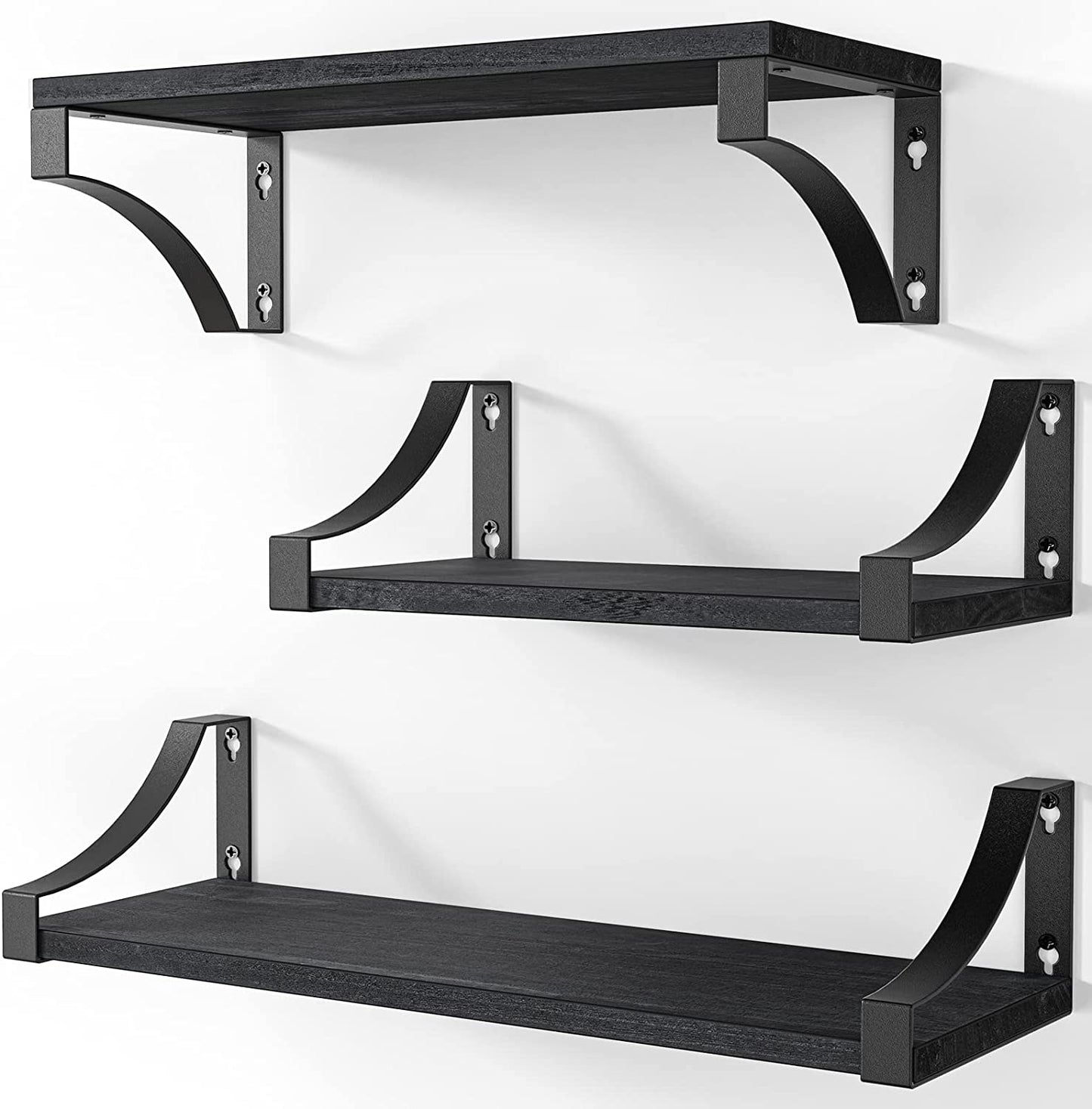 Floating Shelves Set - Heavy Duty Metal Frame Hold up to 55Lbs Wall Shelves For Decor