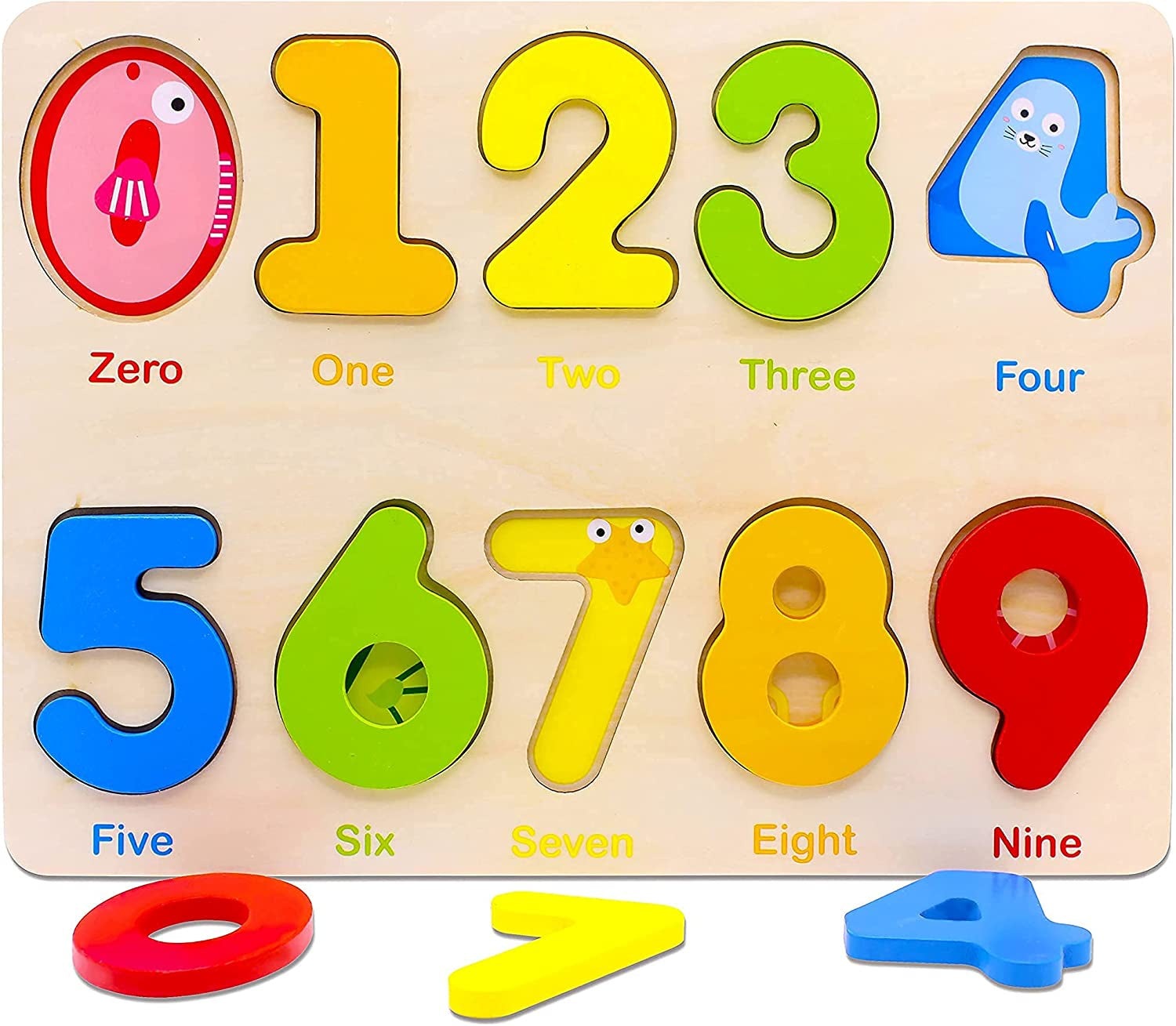 Wooden Preschool Learning Number Puzzles Toys Educational Toys