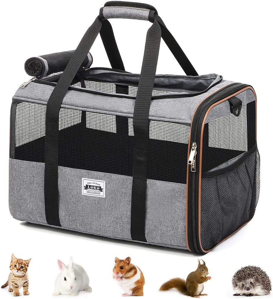 Cat and Dog Carrier with Wheels - Airline Approved Rolling Pet Carrier with Telescopic Handle and Shoulder Strap