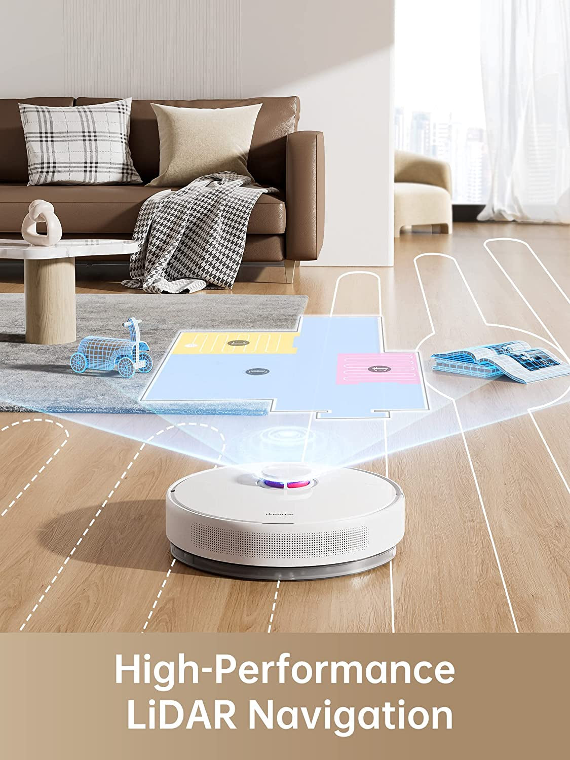 Robot Vacuum and Mop - Self-Emptying Robotic Vacuum with Navigation Compatible with Alexa Wi-Fi Connected