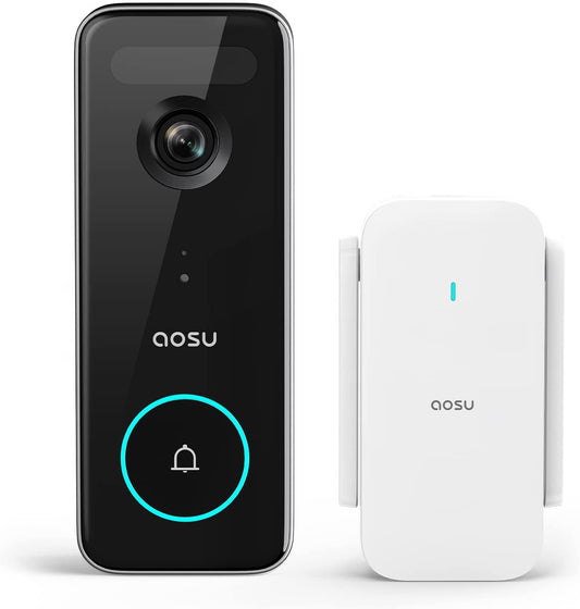 Wireless Doorbell Camera - 5MP Ultra HD Video - Triple Motion Detection Compatible with Alexa & Google Assistant