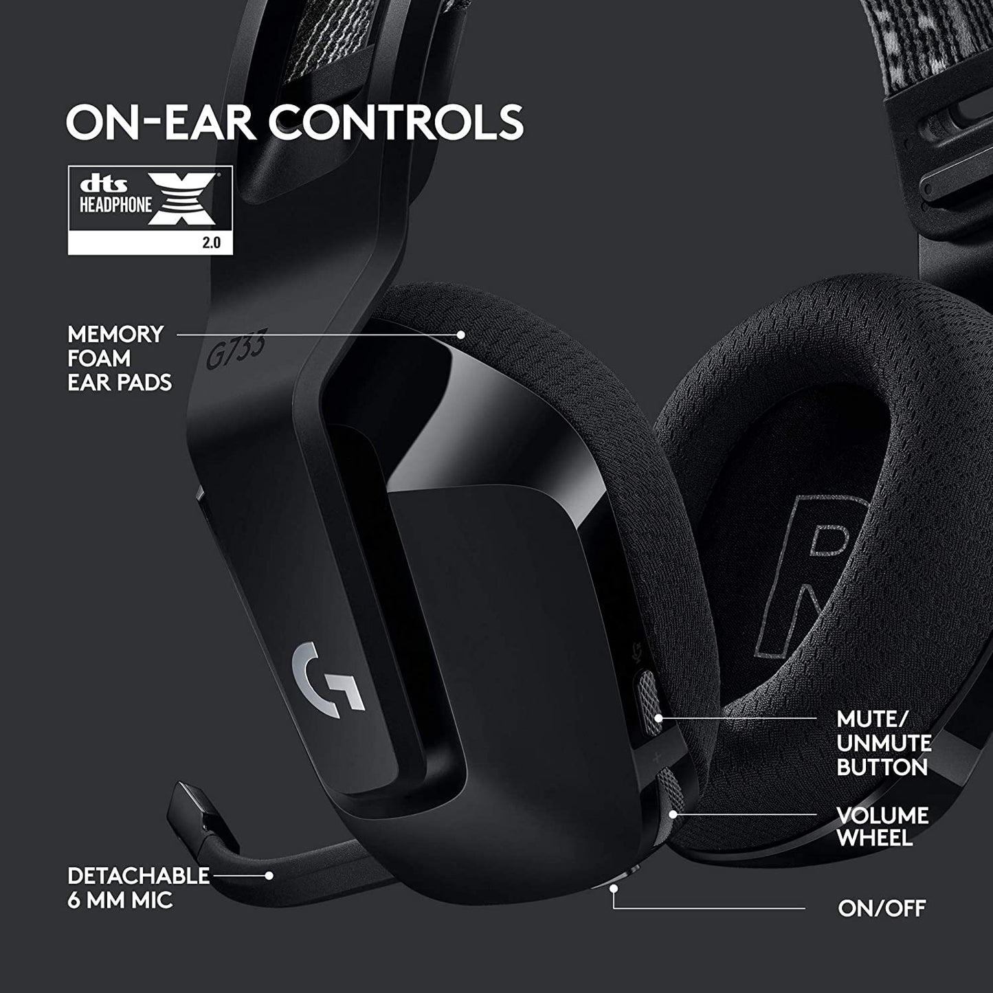 Lightspeed Wireless Gaming Headset - Suspension Headband Lightsync RGB and PRO-G Audio Drivers