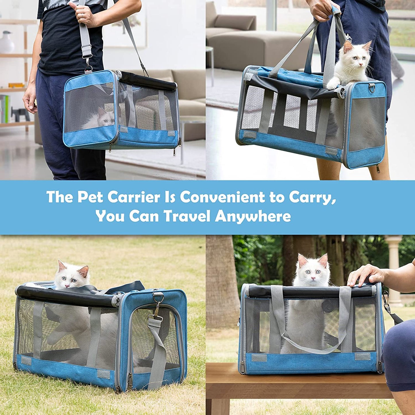 Pet Carrier - Large & Medium Cats Or Small Dog Travel Carrier