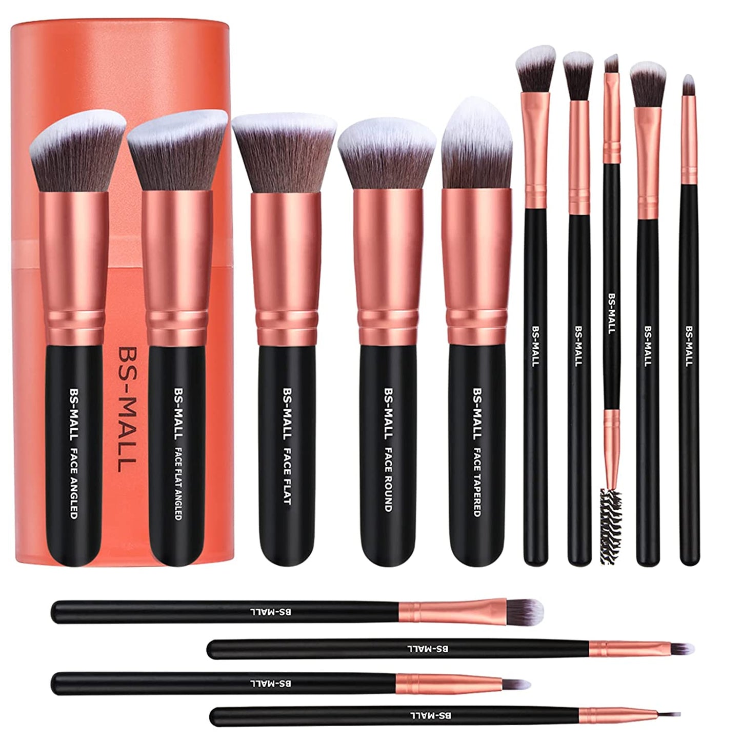 Makeup Brush Set - Premium Synthetic Brushes 14-Piece Set with Case