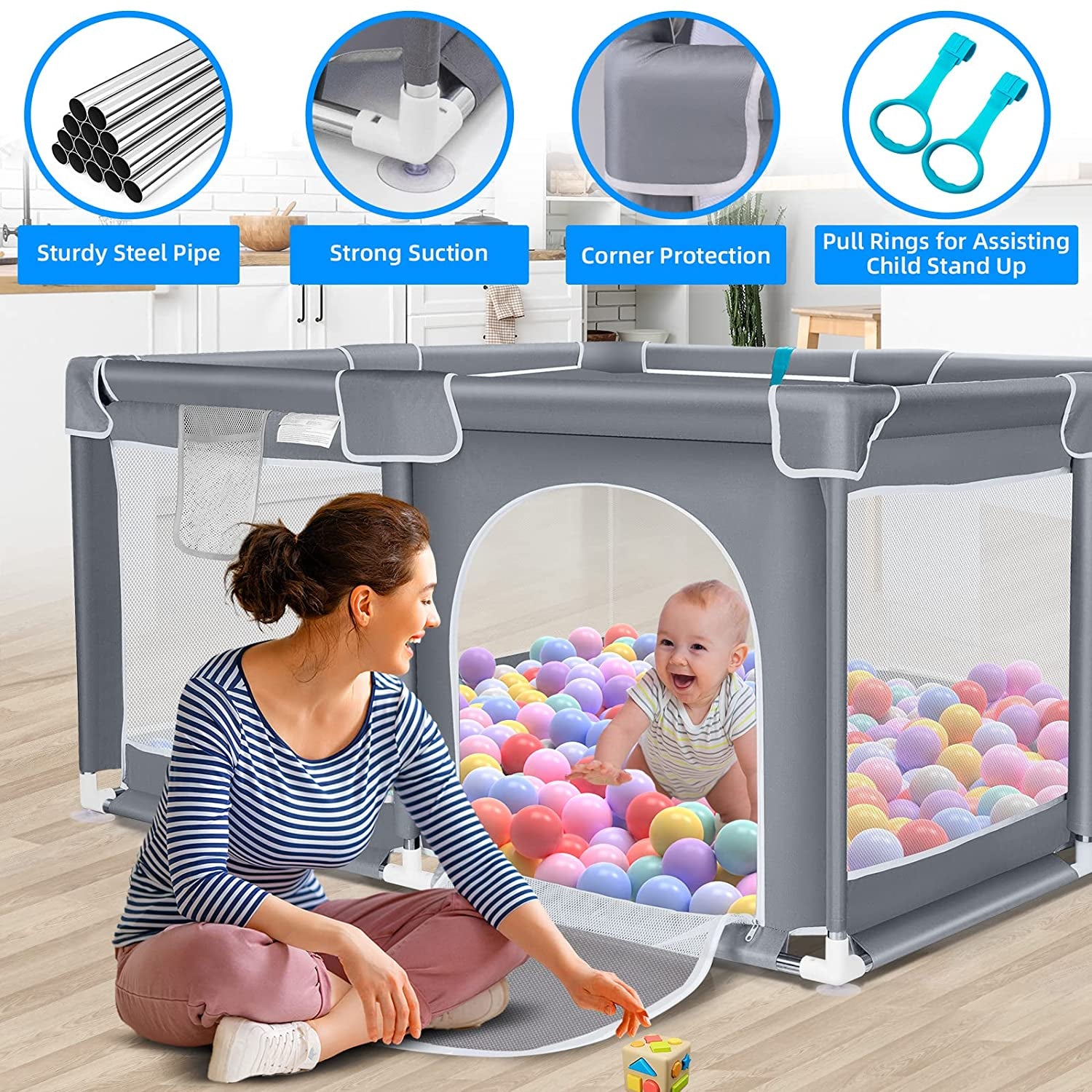 Baby Playpen for Toddler - Large Playard for Babies and Toddlers