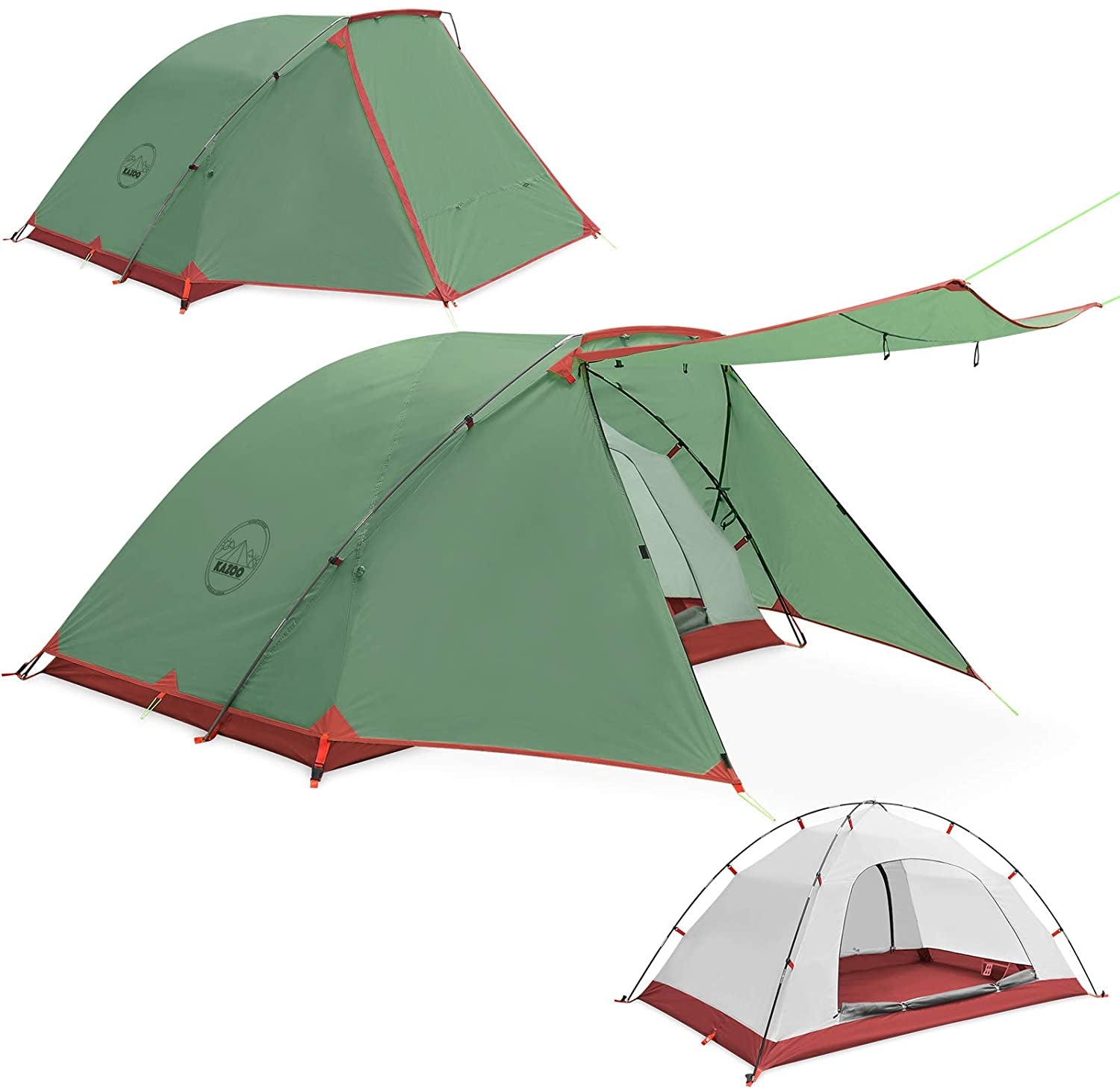 2 Person Camping Tent - Easy Setup Waterproof Family Tents