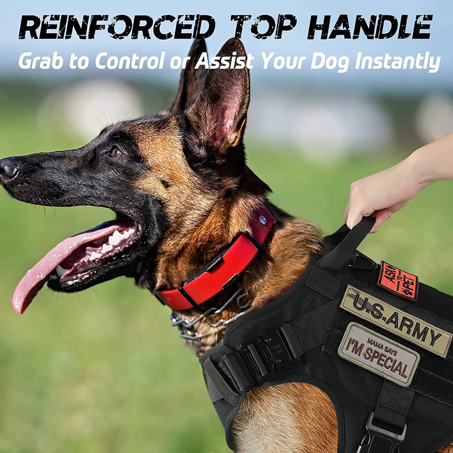 Dog Harness - Heavy Duty Dog Tactical Harness with Handle No-Pull Dog Vest