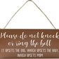 Baby Sleeping Sign for Front Door - Funny Hanging Wood Plaque