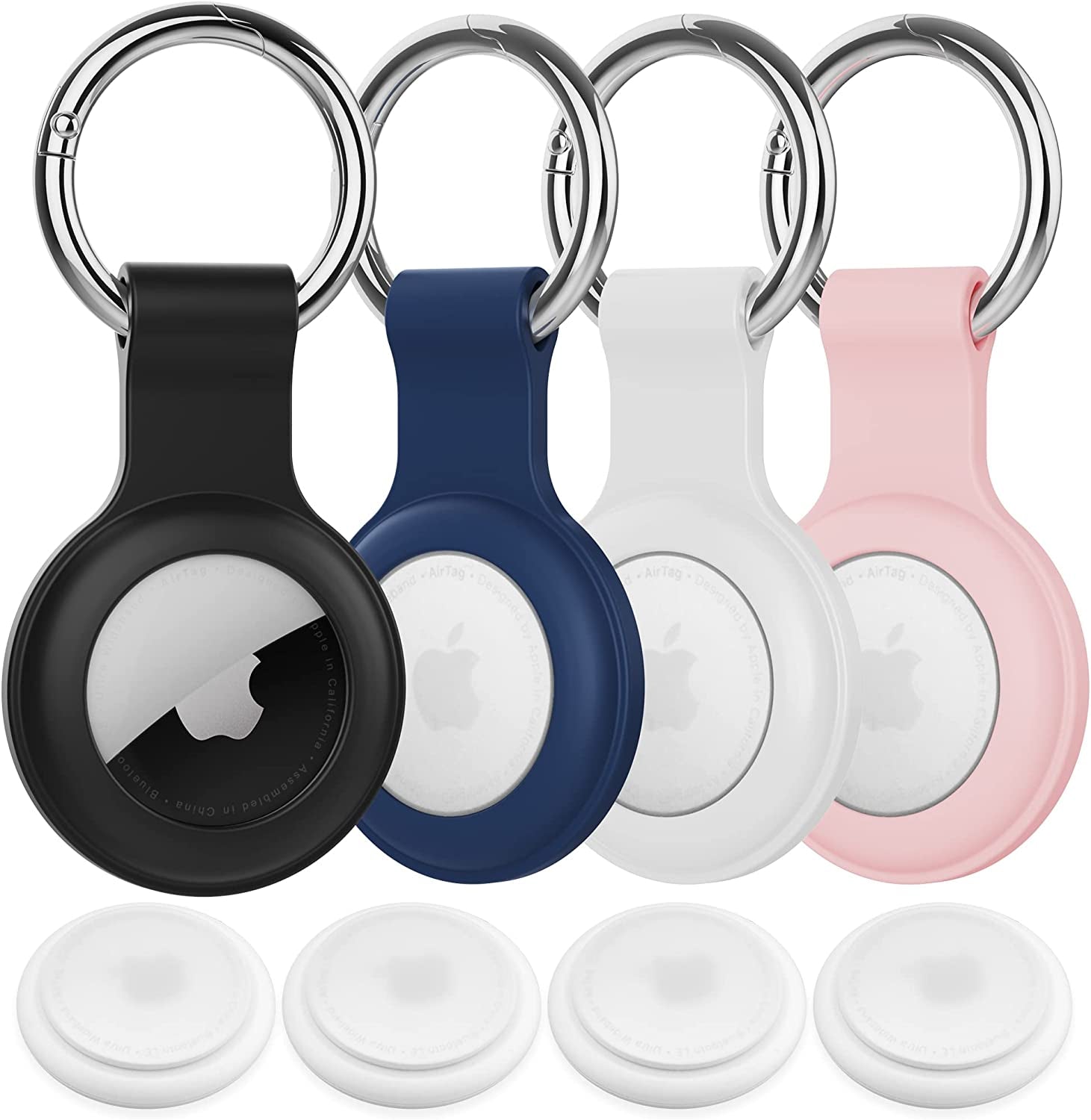 Waterproof Airtag Keychain Holder - Silicone Case Key Ring Air Tag Holder for Luggage Keys Dog Collar