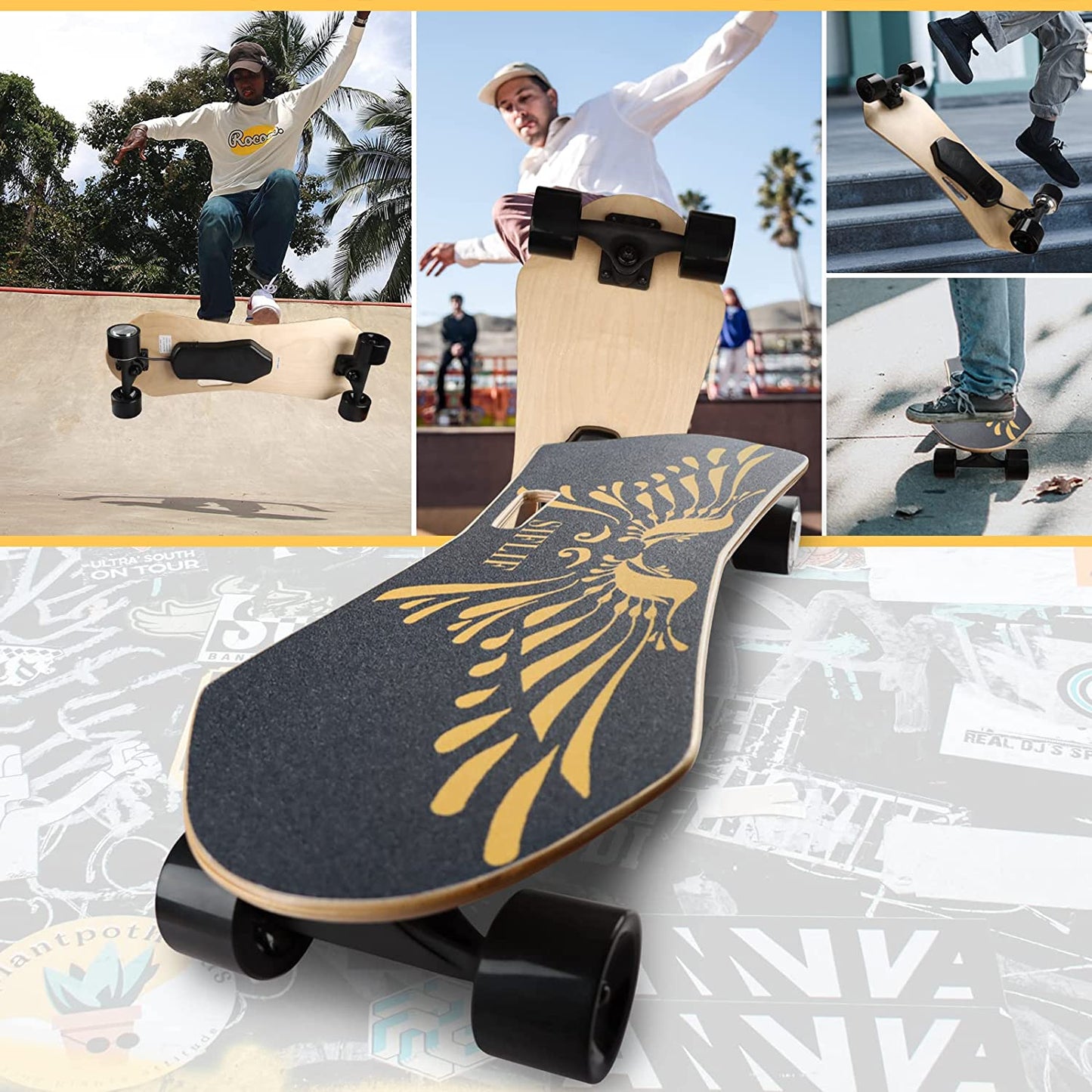 Electric Skateboard - Wireless Remote Longboard 20MPH Top Speed 350W 30inch