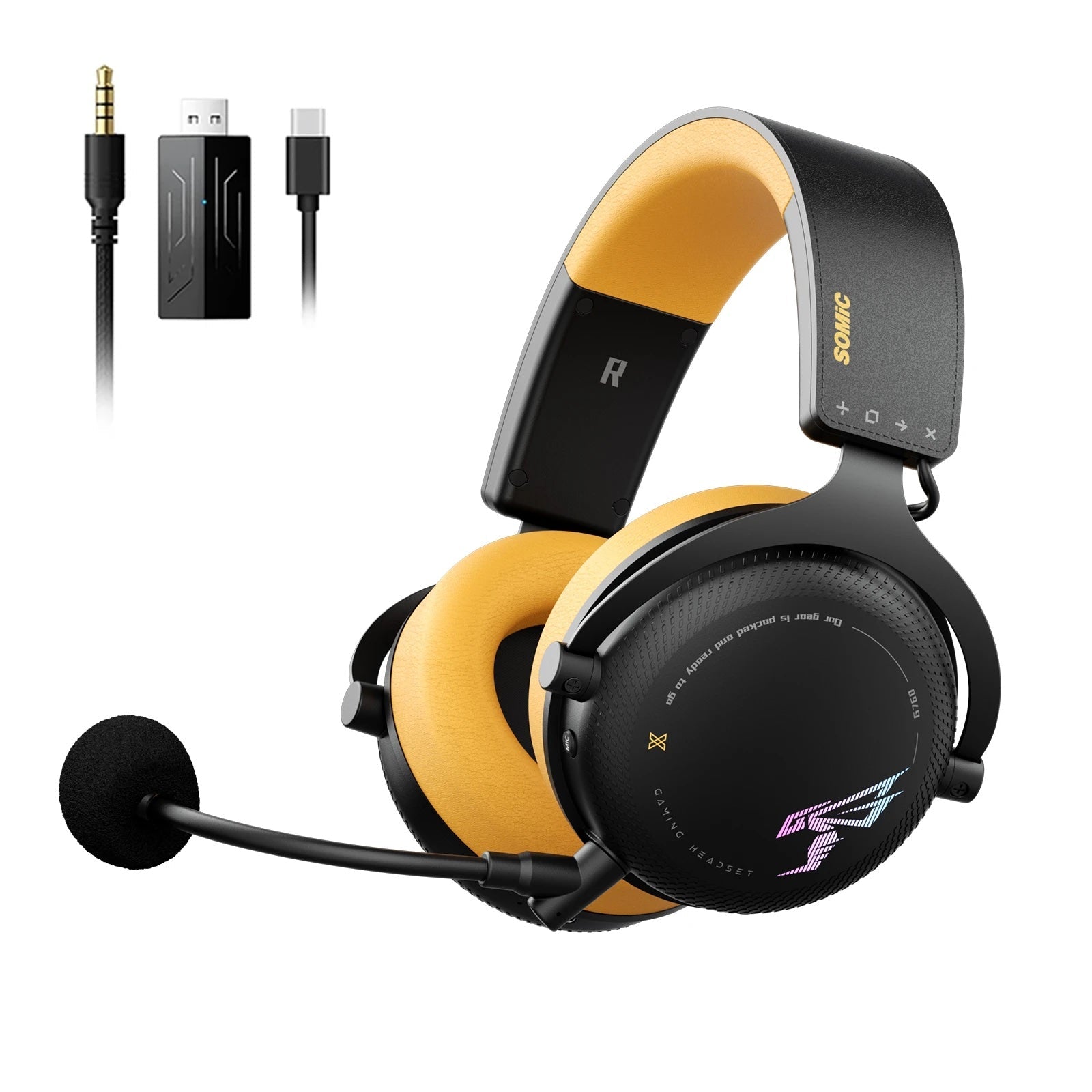 Wireless Surround Sound Gaming Headset with Microphone