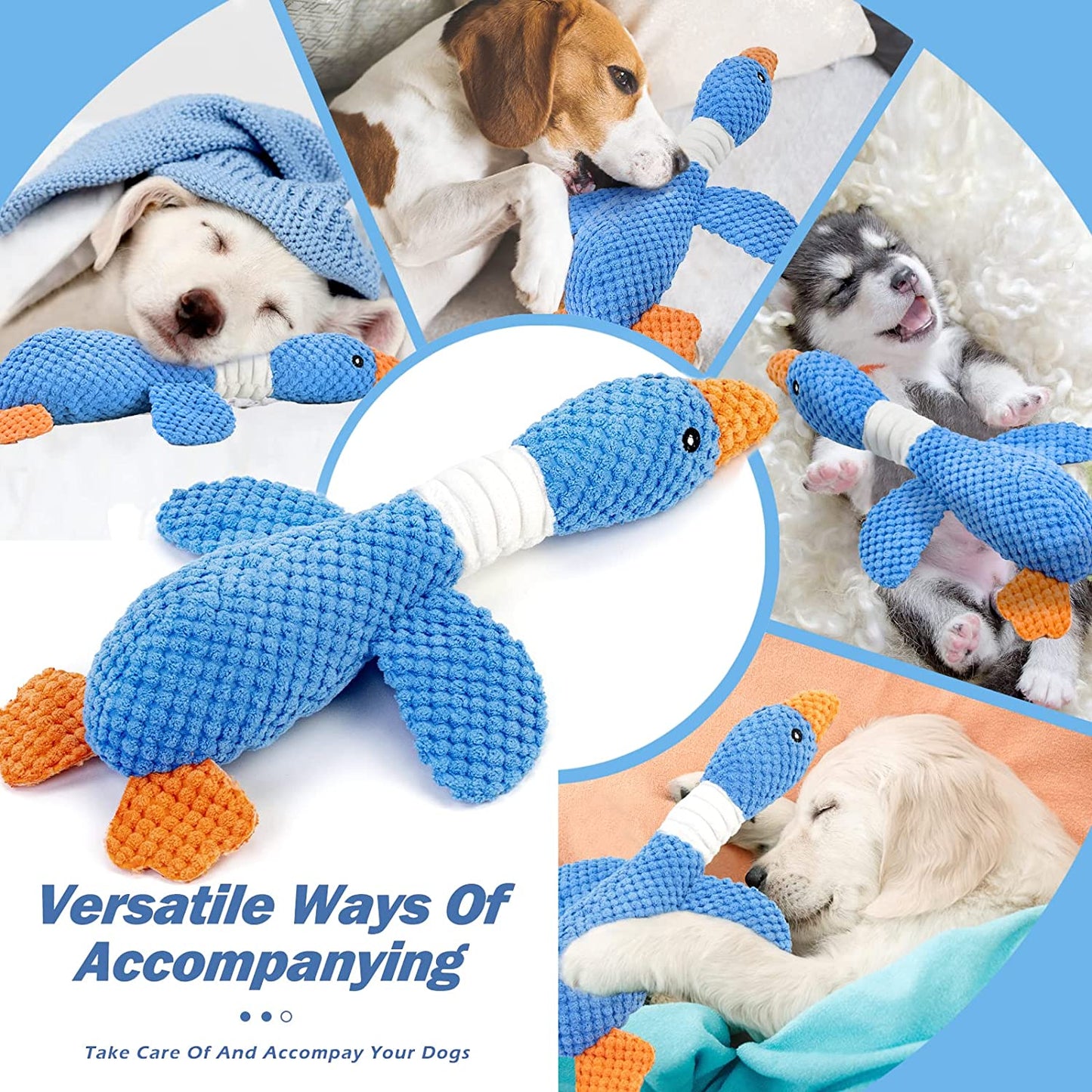 Indestructible Dog Toys for Aggressive Chewers - Crinkle Squeaky Dog Toys for Teething