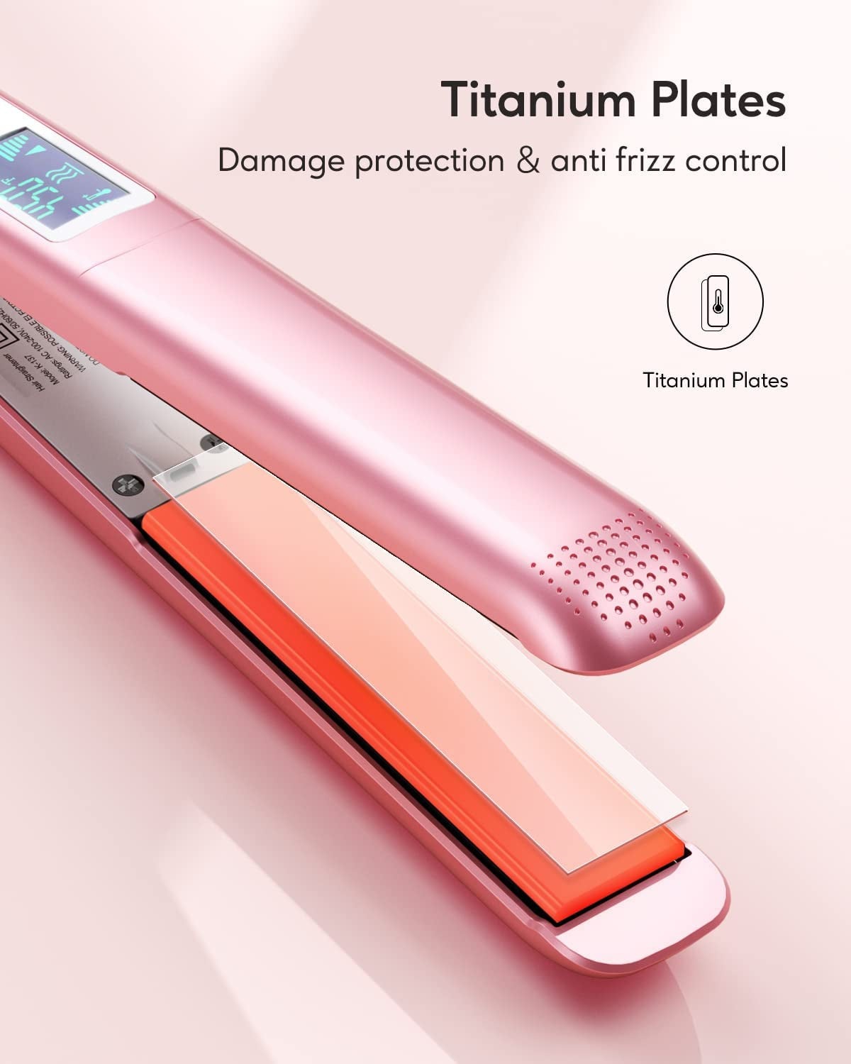 Salon Flat Iron Hair Straightener - Auto Shut-Off Negative Ion Titanium Plates Hair Straightener