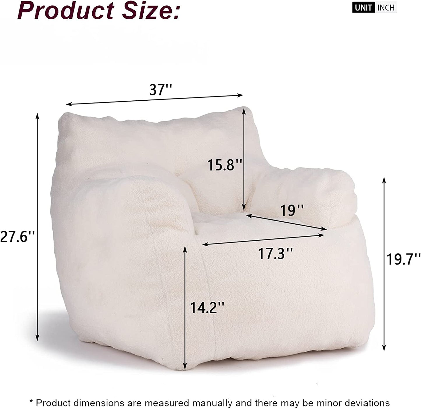 Bean Bag Chairs - Soft Stuffed Sofa Chair for Bedroom Living Room