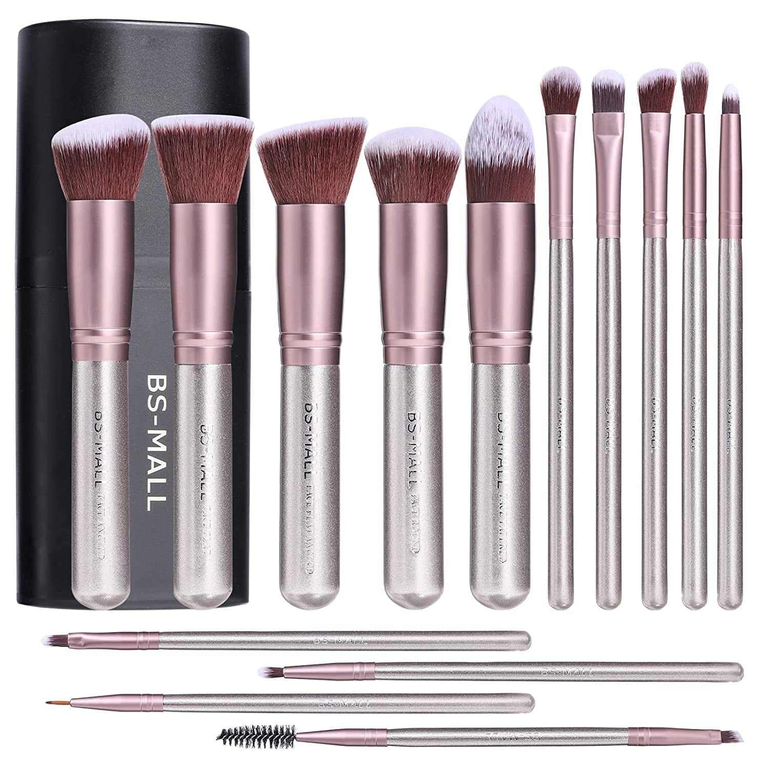 Makeup Brush Set - Premium Synthetic Brushes 14-Piece Set with Case