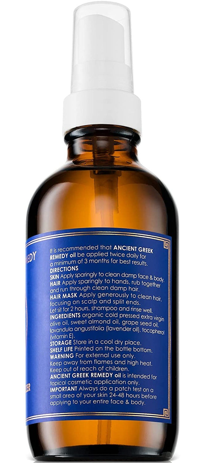 Organic Face & Body Oil - Dry Skin and Hair Care Oil Made of Olive, Lavender, Almond, Vitamin E and Grapeseed Oils