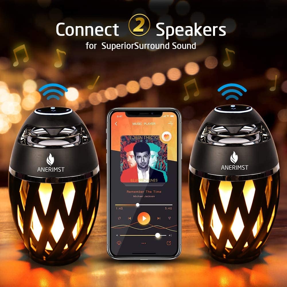 Waterproof Wireless Bluetooth Speaker - LED Flame Speaker Gifts for Men/Women