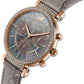 Leather Strap Chrono Crystal Watch
