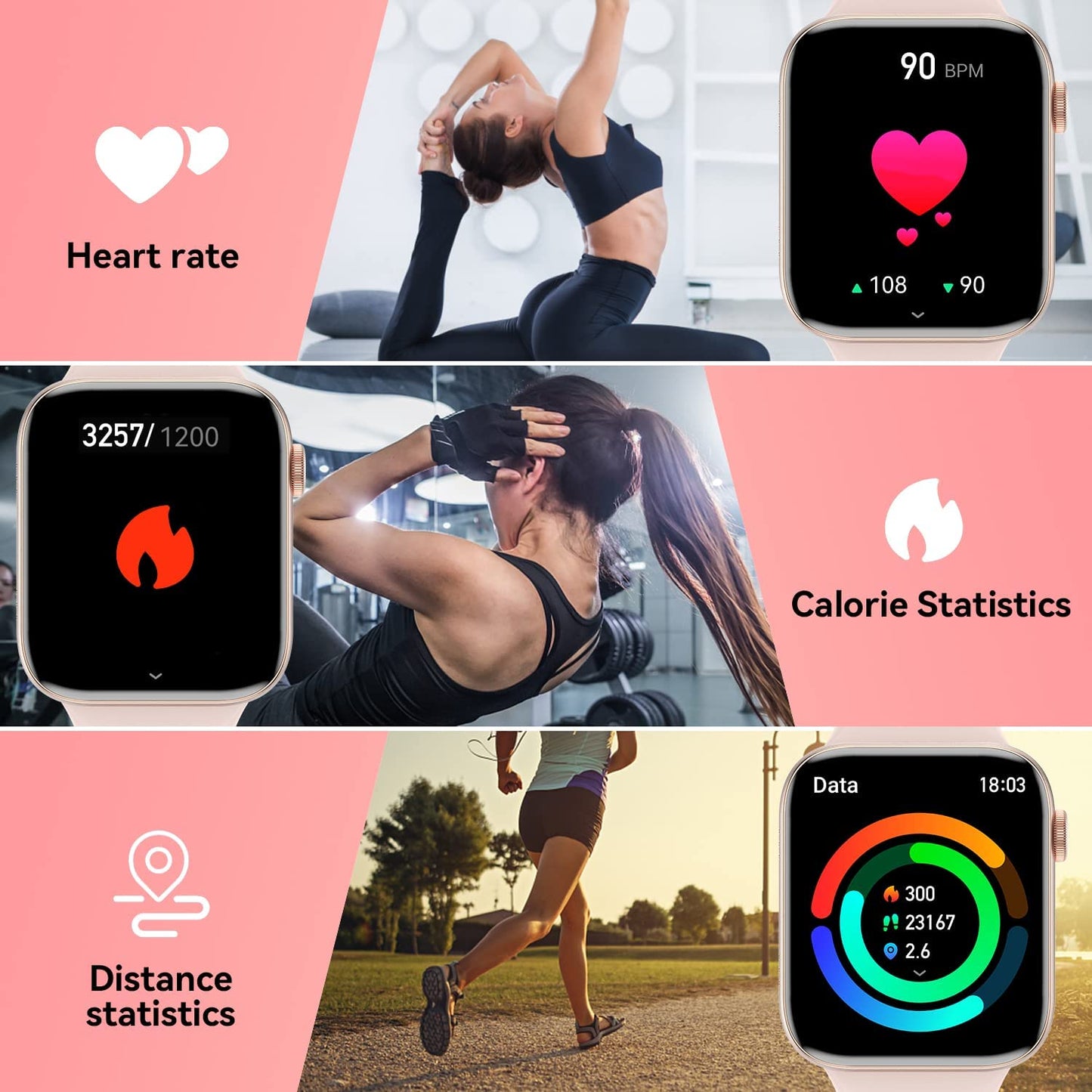 Women & Men Smartwatch Answer/Make Call Fitness Tracker with Multi Sport Modes