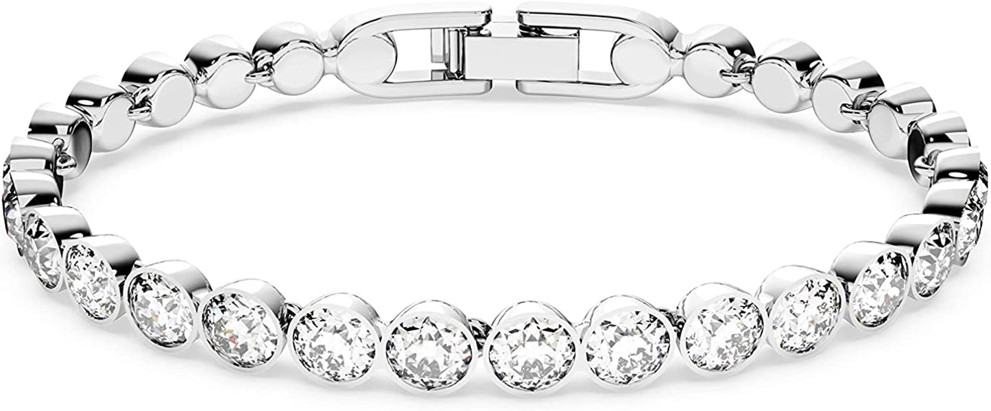 Clear Crystals Tennis Bracelet Rhodium Finish