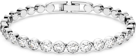 Clear Crystals Tennis Bracelet Rhodium Finish