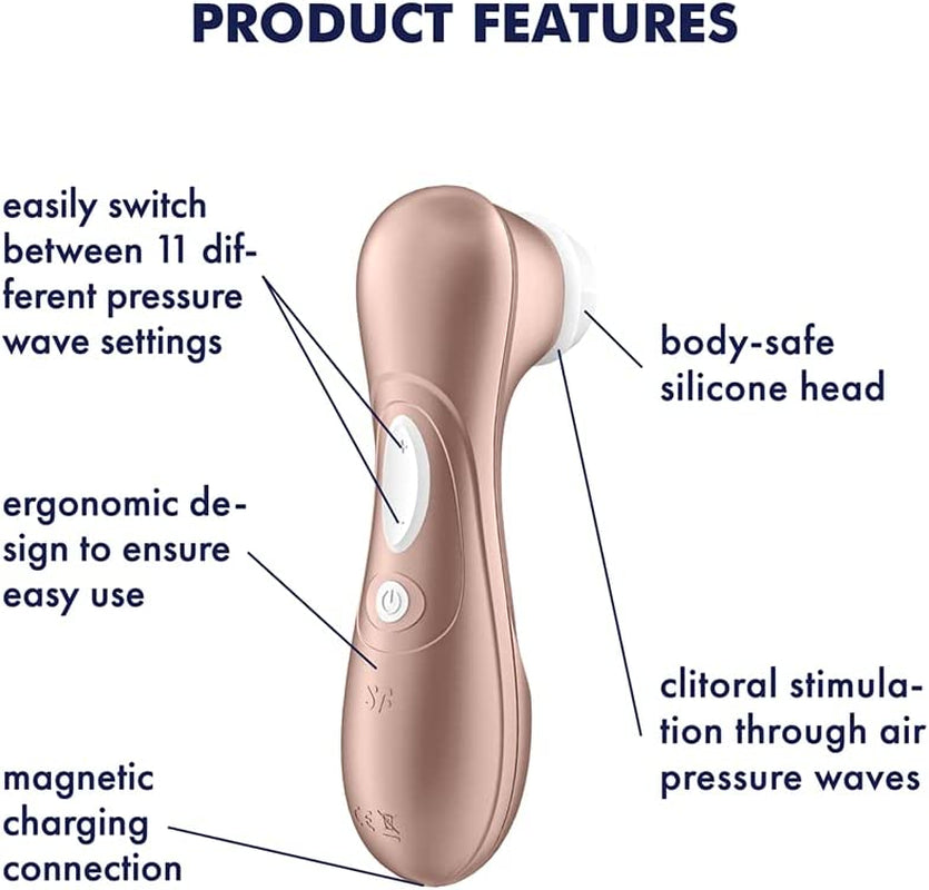 Pro 2 Air-Pulse Clitoris Stimulator - Waterproof & Rechargeable Non-Contact Clitoral Stimulator