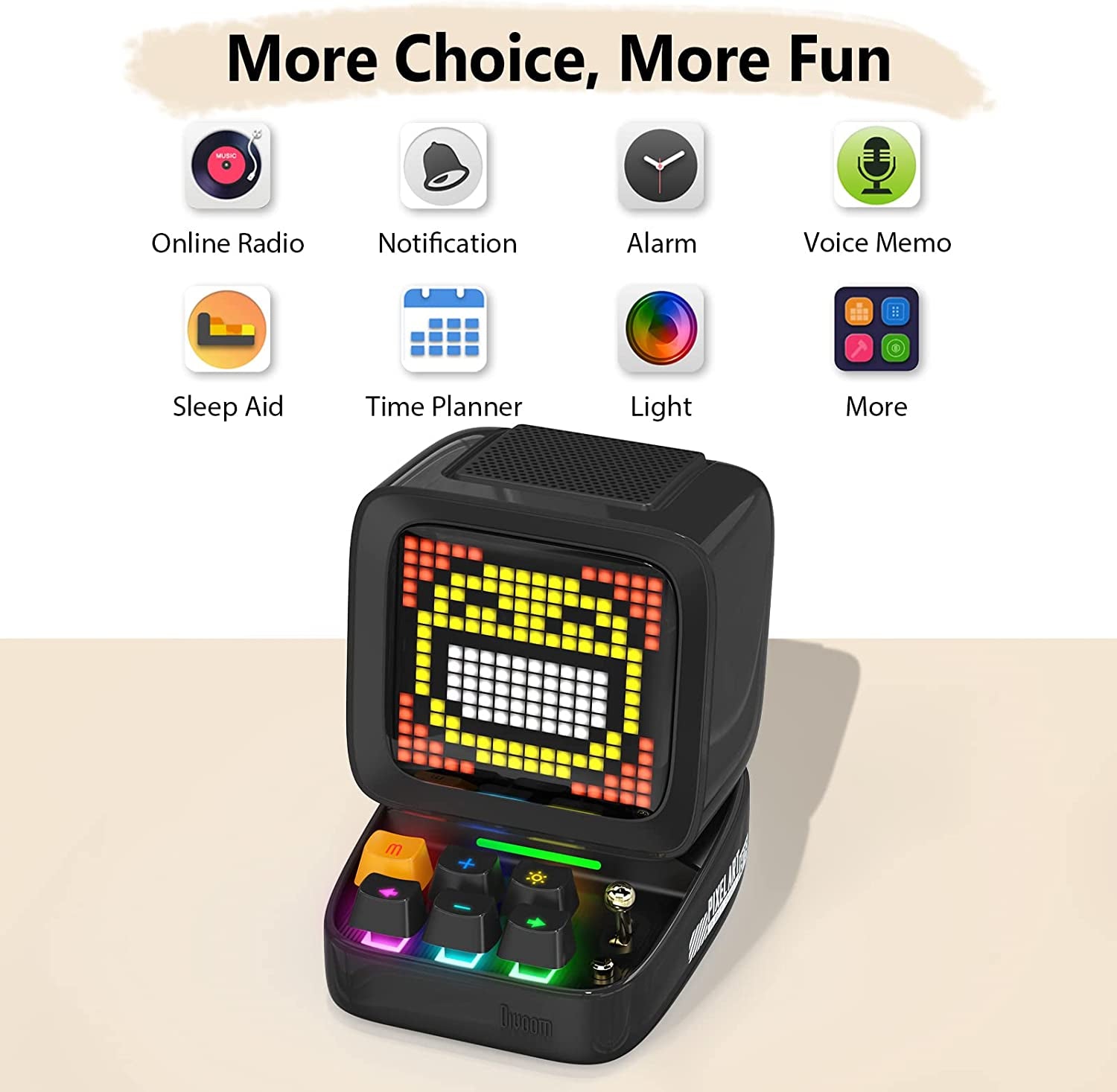 Retro Pixel Art Speaker - Bluetooth Speaker with LED App Controlled