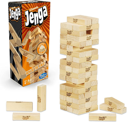 Jenga - Classic Game with Genuine Hardwood Blocks Stacking Tower Game