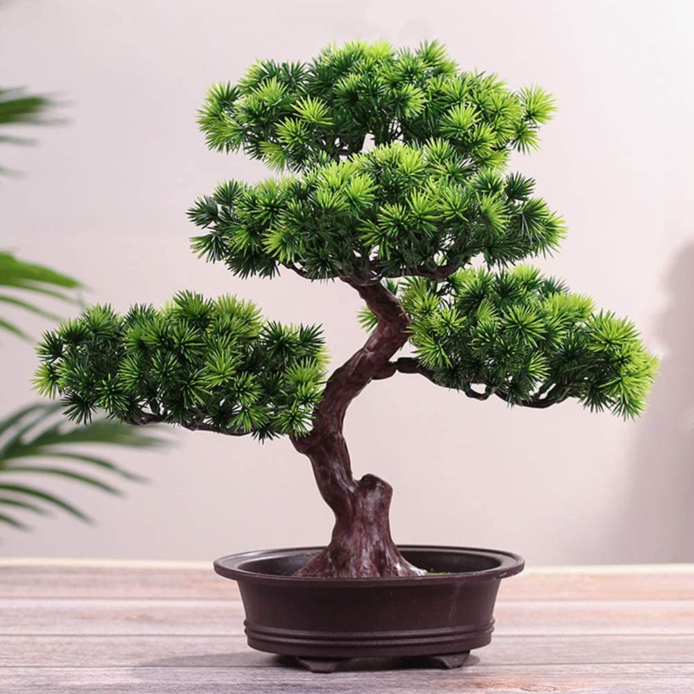 Artificial Bonsai Pine Tree Potted Plant Desk Display Fake Japanese Bonsai Plant